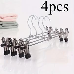 TEMU 공간 절약형 메탈 바지 걸이 (클립 포함) - 튼튼한 철제 구조, 모던 디자인 (청바지, 스커트, 스카프용) - 대학생 기숙사 및 가정용으로 적합, 바지 걸이, 기숙사 필수품, 세련된 걸이 디자인, 견고한 걸이 구조