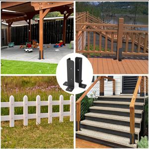 TEMU 조절식 데크 포스트 앵커 브라켓 2개 세트, 1.5x1.5-2x2-2x4-4x4 포스트용, 나무 울타리 및 정자용 고하중 금속 지지대, 간편한 설치, 공간 절약형 디자인, 선물용으로 이상적