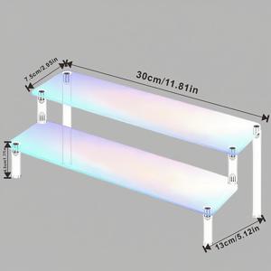 TEMU 1개 초대형 투명 아크릴 디스플레이 랙 - 다층 구조, 30cm/11.81인치 높이, 인형, 액션 피규어, 향수, 보석, 컬렉터블용 튼튼한 다층 선반 - 홈, 소매점, 생일 파티용 모던 디스플레이 스탠드 - 공간 절약형 다층 선반, 투명 다리 & 튼튼한 베이스, 미니어처 피규어 & 보석 전시용 다층 디스플레이, 내구성 & 안정적 사용