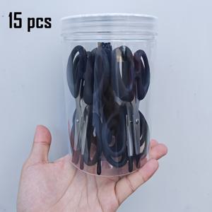 TEMU 15개 투명 플라스틱 캔 소형 사무용 가위 세트, 재봉용 가위, 가정용 가위, 핸드 가위, PP 핸들, 스테인리스 스틸 날, 휴대용 플라스틱 캔, 종이 절단, 포장 개봉, 실 절단, 천 절단 등에 적합, 소형 가위, 가위 개봉,가정용 절단,가벼운 가위,컴팩트 디자인,내구성 있는 칼날, 가위,다용도 가위,사무직 근로자,재봉 취미가