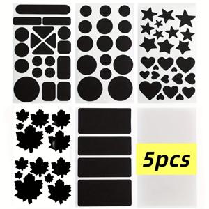 TEMU 블랙 무지개 깃털 다운 재킷 수선 패치 5개입 – 바느질 필요 없는 천 구멍 보수용, 다양한 모양 및 사이즈, 간편한 부착