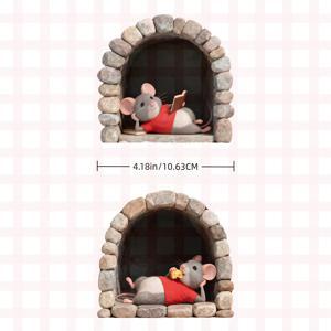 TEMU 2개입 마우스 형제 창의 스티커 - 벽 장식, 문 스티커, 가구 스티커, 냉장고 스티커, 계단 스티커, 거실 스티커, 할로윈 선물, 크리스마스 선물, 벽 장식 미학, 선물 스티커에 적합