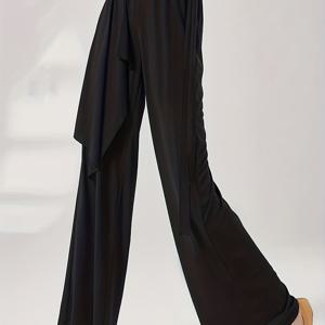 TEMU 모던 댄스 바지, 댄스 의류, 중국 댄스 여름 와이드 레그 팬츠, 신상 플로우 베이직 트레이닝 의상, 클래식 댄스 연습복, 모던 댄스 트라우저, 클래식 댄스 와이드 레그 팬츠, 드레이프 바디웨어, 중국 댄스 연습복