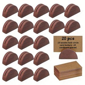 TEMU 20개 크리스마스 나무 반달 테이블 카드 홀더 + 카드스톡, 숫자 스탠드 & 알림 폴더 - 발렌타인데이, 결혼식, 파티 & 크리스마스에 적합 (나무 10개, 테이블 이름 홀더 10개 + 종이판 10개), 포카 홀더, 사진 거치대, 메모꽂이, 엽서꽂이, 명함꽂이, 사진 꽂이