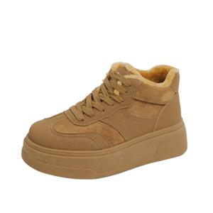 TEMU 스니커즈, 한국 스타일 플리스 안감 하이탑 여성용 2025 겨울 학생 스포츠 러닝화 캐주얼화 두꺼운 밑창 키높이 SL20m|운동화|러닝화