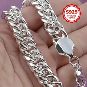 TEMU 925 스테인리스 실버 팔찌, 남녀공용, 독특한 저감도 직조 체인과 우아한 칼라 주얼리 특징, 모든 행사에 적합. 파티 및 할로윈에 완벽하며, 연중 착용 가능, 발렌타인데이 및 어버이날 이상적인 선물