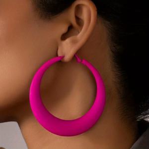 TEMU 1 쌍 빈티지 합금 빈티지 스타일 휴가 귀걸이, 철 귀针, 패션 핑크 우아함 다용도 큰 귀걸이