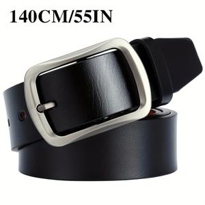 TEMU 남성용 핀 버클 인조 가죽 벨트, 조절 가능한 구멍이 있는 완벽한 남성 선물. 데일리 청바지에 잘 어울리는 클래식하고 스타일리시한 캐주얼 벨트 (큰 사이즈로도 구매 가능). 구멍 펀치 포함.