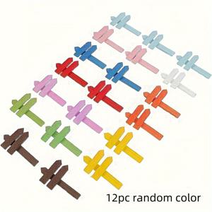 TEMU 12개 미니 목재 울타리 공예 정원 장식, 미니 목재 표지판, 미니어처 장식, 다육 식물 장식, 미니어처 조경 분재 DIY 컬러 미니어처 조경 장식 (랜덤 색상)