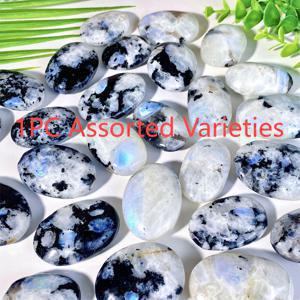 TEMU 1개 천연 무지개 문스톤 팜 스톤 - DIY 아트, 주얼리 만들기, 어항 & 데스크탑 장식용 반짝이는 이ridescent 장식 - 독특한 불규칙한 형태, 2.5-6cm, 생일 선물 아이디어, 사무실 장식, 우아한 장식, 광택 처리된 표면