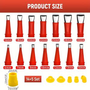 TEMU 19pcs/22pcs 재사용 가능한 플라스틱&스테인리스강 수축성형기 노즐 키트 - 범용호환, 내구성 있는 마무리 도구 세트로 매끄러운 선을 위한 P, DIY 프로젝트에 적합하며, 베이스 & 보호캡이 포함되어 있습니다. 홈개선, 에르고노믹 디자인, 정밀 노즐, 고품질 마감, 견고한 구조, 접착제 도장기, 전문 시공업체, 수공예도 필요