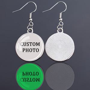 TEMU 유니크한 보석 선물로 빛나는 유리 돔 패니딩이 있는 개인화된 사진 다이글 귀걸이 세트, 남성과 여성을 위한