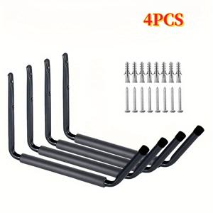 TEMU 4팩 헤비 듀티 금속 차고 보관 후크 - 카약, 카누, 패들 보드, 사다리, 접이식 의자, 자전거 및 도구를 위한 실내 벽걸이 행거 - 방수 처리되지 않은 걸이 솔루션입니다.
