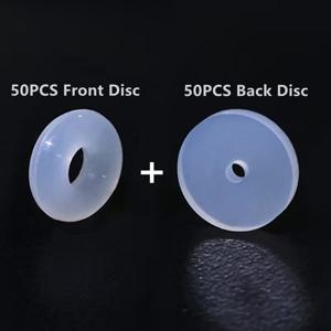 TEMU 100개 투명 피어싱 디스크 (피어싱 범프용) 50개 앞면 + 50개 뒷면, 3/9mm 투명 실리콘 귀걸이 뒷면 플라스틱 디스크 패드 안정화 귀 지지 패치 귀걸이 뒷면 귀걸이 지지대 (큰 귀걸이용)