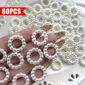 TEMU 비즈 & 비즈 어쏘트먼트 60개/20mm 다용도 아크릴 DIY 중공 라운드 링, 핸드메이드 목걸이 및 헤어 액세서리 조립용