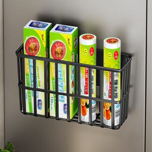 TEMU 1개 컴팩트 수납 도구, 냉장고 정리용 클링 필름 보관대, 무타공 설치형 멀티펠러 선반, 깔끔한 주방 문걸이 수납함 (블랙, 화이트, 그레이) ABS 소재 휴일 선물 추천, 주방 우산 보관대, 랙