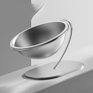 TEMU 고양이와 개를 위한 대용량 사료 그릇으로, 스테인리스 스틸 스탠드와 목 보호대가 있어 엎질러짐을 방지합니다.