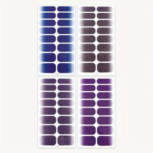 TEMU 4개입 자체 접착 일회용 네일 필름, 심플 그라데이션 폭발 풀 커버 네일 스티커, 네일 케어 스티커, 여성 패션 네일 케어, 네일 살롱용