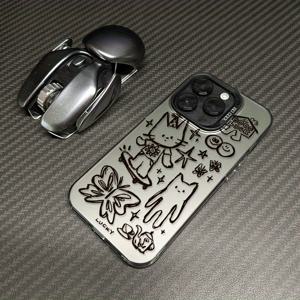 TEMU 폰케이스: 트렌디한 카툰 고양이 패턴 레이저 보호 케이스, 아이폰 16 15 14 13 12 11 XS XR X 7 /13 플러스 프로 맥스 SE 호환, 생일/발렌타인데이/남자친구/ 선물