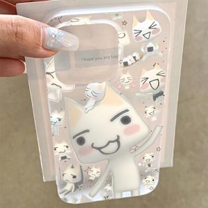 TEMU 휴대폰 케이스 - INS 토로 이노우에 고양이 폰 케이스, 아이폰 16 15 14 13 12 11 Pro Max XR XS X Plus 호환, 부드러운 TPU 무광택 후면 커버