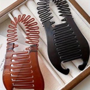 TEMU 4개입 바나나 헤어클립 - 저자극성, 확장형 & 인터로킹 클립, 포니테일/머리묶음/업스타일용 안전 고정 - 모든 머리타입(/웨이브/컬리/곱슬) 부드러운 그립감 - 여성용 일상&포멀 이벤트 헤어 액세서리, 고품질 핀, 전문가용 스타일링