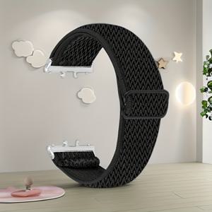 TEMU 1개 스트레치 나일론 삼성 갤럭시 핏 3 밴드 호환 여성 남성용, 탄력 있는 루프 조절 가능한 소프트 스포츠 스트랩 손목 밴드 갤럭시 핏 3 스마트워치 액세서리