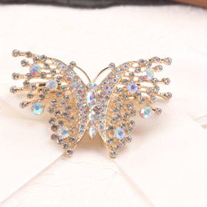 TEMU 1개 나비 모양 브로치 - 무지개 빛나는 라인스톤, 골드 톤, 옷/가방 장식용, 연인/친구/가족/동료를 위한 완벽한 축제 선물