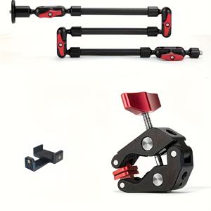 TEMU Zxun Gt 조절 가능한 알루미늄 합금 폰 그립, 범용 매직 암 마운트 포함, 방수 데스크탑 튜브 클램프, 라이브 스트리밍 및 여행 사진 촬영용, 셀카 및 라이브 스트리밍 장비 | 슬릭 블랙 디자인 | 내구성 있는 구조, 폰 홀더|그립톡|핸드폰거치대