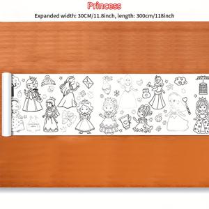 TEMU 대형 드로잉 페이퍼 롤 - 118인치 화이트 크래프트 롤, 창의력 발휘 & 소근육 발달 | 동물 & 재미있는 패턴 | 유아용 교육 선물 | 바닥 & 벽용 쉽게 찢어지는 아트 페이퍼 (300cm)