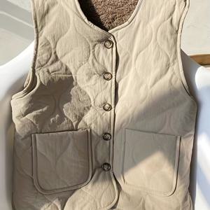 TEMU 여성용 넉넉한 핏의 벨트, 큰 포켓이 있는 퀼팅 양모 소재, 가을 및 겨울에 적합|여성의류