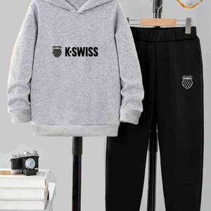 TEMU 두 팩 새로운 소년 스웨트셔츠와 바지 세트, 가을/겨울 두꺼운 플리스 따뜻한 스포츠웨어 투피스 수트, 재미있는 만화 프린트, 아이들을 위한, 야외 활동에 완벽함