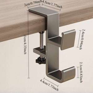 TEMU 무도구 설치 방식의 튼튼한 알루미늄 책 가방 걸이 - 학교, 사무실, 가정용 튼튼한 책상 정리함 - 공간 절약형 벽걸이형 정리함