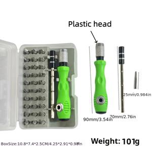TEMU 32종 정밀 스크루드라이버 세트 (자석 팁 & 케이스 포함) - 미니 멀티비트 키트 (PH0-PH3/T9-T25) 전자제품, 스마트폰, 카메라, 자동차, 가제트용 - DIY, 취미, 기술자를 위한 헤비듀티 금속 수리 키트