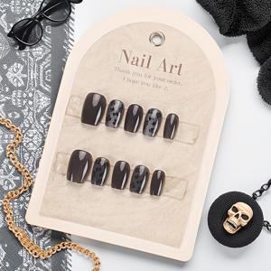 TEMU 10개 세트 가을 겨울 캣아이 프린트 네일 아트 다크 그레이 핫 숏 유럽 스퀘어 네일, 우아하고 정교한 디자인, 파티 필수 뷰티 아이템, DIY 매칭 탈부착 가능, 특별한 날을 위한 네일,파티 네일,스타일리시 네일,우아한 디자인,재사용 가능한 못,내구성 있는 네일 팁,인조 손톱,프레슨 네일,파티 참석자들,뷰티 애호가|네일|네일아트|매니큐어