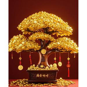 TEMU Shake Money Tree 페인팅 키트, 성인 및 초보자에게 적합, 5D 풀 드릴 아크릴 원형 아트, 홈 벽 장식, 크리스마스 선물, 추수감사절 선물, 할로윈 선물, 부활절 선물, 핸드메이드 선물, 빛나는 선택