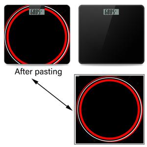 TEMU 가성비 좋은 PVC 소재로 제작된 세련된 레드 & 블랙 원형 링 스티커. 보호 필름 포함되어 있어 가정용 저울, 휴대용 저울, 소형 저울, 욕실 저울에 적합합니다. 간편하게 부착 가능합니다.