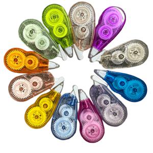 TEMU 모란디 파스텔 색상 교정 테이프 지우개 12개 - 투명 컬러 코드 튜브, 내구성 있는 플라스틱 매끄러운 지우개, 교실, 사무실 및 학용품에 적합 - 학생, 교사, 예술가용 멀티컬러 지우개 튜브