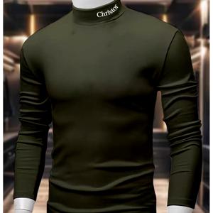 TEMU 남성용 보온 하이넥 긴팔 티셔츠 - 슬림핏 레이어링 셔츠, 통기성 사계절용, 세탁기 사용 가능, 등산, 헬스, 등반 및 캐주얼 복장에 적합 - 다목적 베이스 레이어 의류|남자셔츠|남자옷|반팔니트