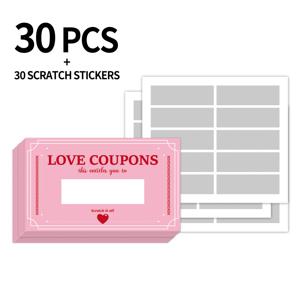 TEMU 핑크색 럭키 스크래치 카드 30세트, DIY 스크래치 카드, 웨딩 파티 장식, 커플 선물 카드, 카드, 생일 선물 카드, DIY 휴일 인사말 카드, 파티 벌칙 카드, 파티 게임 상품, 모임 및 이벤트용, 선물 포장, 커플 상호작용 등