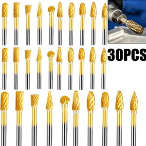 TEMU 30개 고속 티타늄 로터리 버르 키트 | 카바이드 등급 비트 (1/8