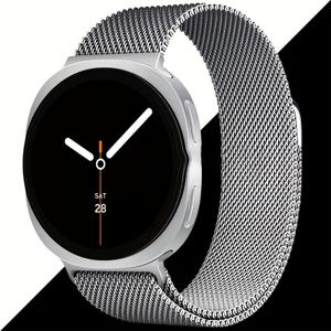 TEMU 삼성 8 44mm/40mm 밴드 여성/남성용 밀라네즈 루프 메탈 스트랩, 밀라네즈 루프 자석 브레이슬릿 통기성 조절 가능한 손목밴드 - 8 클래식 스마트워치 액세서리