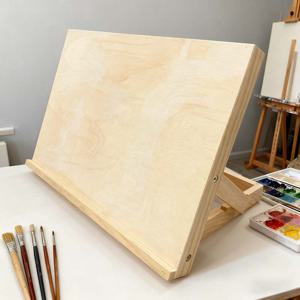 TEMU 휴대용 나무 이젤 | 접이식 데스크탑 스케치 스탠드, 기울어지는 필기판, 드로잉 및 페인팅을 위한 내구성 있는 나무 섬유 소재