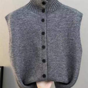 TEMU 심플 하프 터틀넥 루즈 레이지 스타일 스웨터 베스트, 올해 인기 탑, 두꺼운 여성용 새로운 베스트