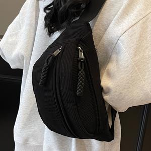 TEMU 완벽한 릴리 여성용 빈티지 코듀로이 크로스바디 백 - 다수의 지퍼 포켓이 있는 조절 가능한 스트랩, 일상 출퇴근 및 여행용 대용량 캐주얼 가방, 카키/화이트/레드/그린/블루/블랙, 핸드백, 내구성 있는 폴리에스터 안감|미니크로스백|힙색