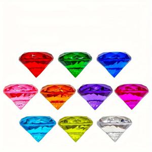 TEMU 10개 대형 아크릴 보석 공예품, 꽃병 필러, 생일 선물, 탁상 장식, 파티 장식, 수족관 장식