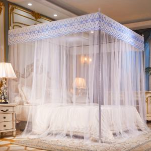 TEMU 싱글 업그레이드 두꺼운 강화 스탠드 대형 공간 방충제 바닥 스탠딩 궁전 모기장 크라운 유럽 스타일, 초강력 헤비듀티 스틸 프레임