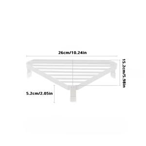 TEMU TFS 일본 스타일 메탈 삼각형 주방 싱크대 랙 - 오픈 스토리지, 냄비 및 주방 도구용 방열 코너 선반