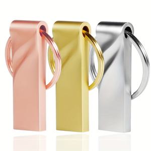 TEMU 3개 혼합 색상 고속 USB 2.0 플래시 드라이브 세트 - 128MB에서 100GB까지의 메탈 USB 스틱, 실제 용량, 컴퓨터, 스마트 TV 및 차량 오디오 시스템과 호환