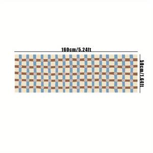 TEMU 럭셔리 플러시 매트 - 10mm 두께 헤비웨이트 1200gsm 모조 캐시미어 스타일 침대 커버 & 바닥 매트, 부드러운 침대 옆 거실 바닥 커버, 손세탁 전용, 작은 공간용 체크무늬 침대 커버 (싱글/더블 침대 호환)