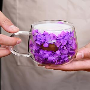 TEMU 1세트 - 150ml 유리 꽃병 커피컵 - 수공예 이중층 유리제품, 휴일 선물로 이상적인 선택 - 집과 사무실 장식용 투명한 유리 커피컵, 여자친구나 남자친구에게 주기에 완벽함, 가족을 위한 컵